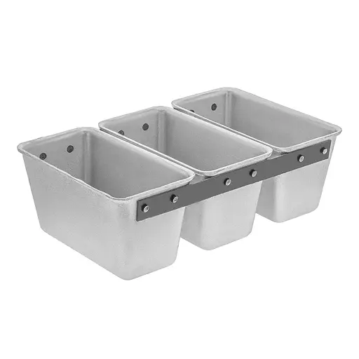 Форма потрійна хлібна для випікання стандартного "соціального" хліба цеглинки Л7 алюміній (36х21х11 см), Полімет 81320 - фото 7