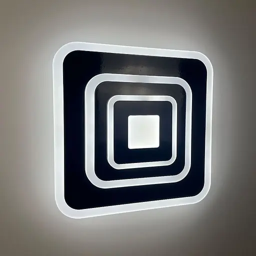 Світлодіодний чорний світильник з матовим акрилом 35х35 см | Line F | Арт. 2234-350 BR BK - фото 4