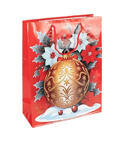 Пакет подарочный "Новый Год" 2578-1 вертикальный 18*21,5*8 см, ручка-шнурок (6900077488999) Вид 3 - фото 1