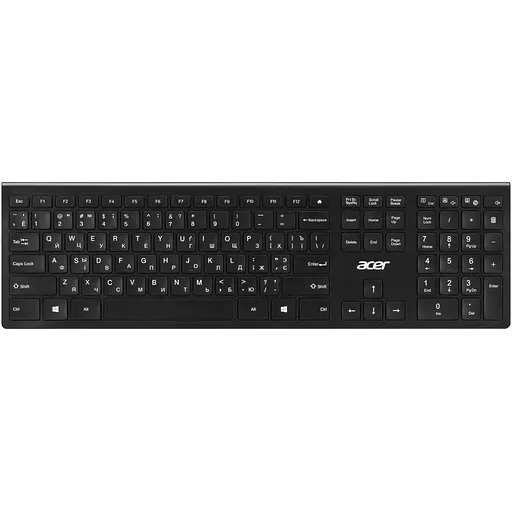 Acer Клавіатура OKR020, 109key, WL, EN/UKR/RU, чорний