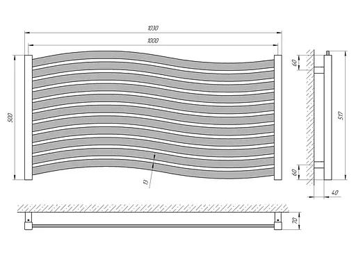 Полотенцесушитель Laris Серфинг П11 500x1000 73207287, Хром - фото 4