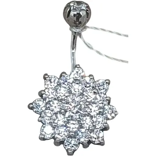 Золота сережка-пірсинг Імперія золота з фіанітами. ПС037(2)БИ