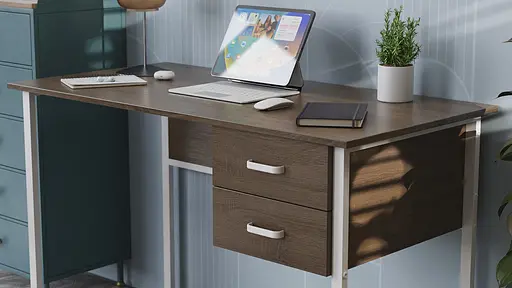 Комп'ютерний стіл Ferrum-decor Гаррі 75x120x60 сірий ДСП Дуб Сонома Труфель 32мм (FRD-101458) - фото 5