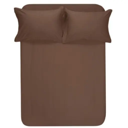 Простирадло на резинці з наволочками Lotus Home Dakota Modern сатин Рremium 160х200 см шоколадне (svt-2000022346337)