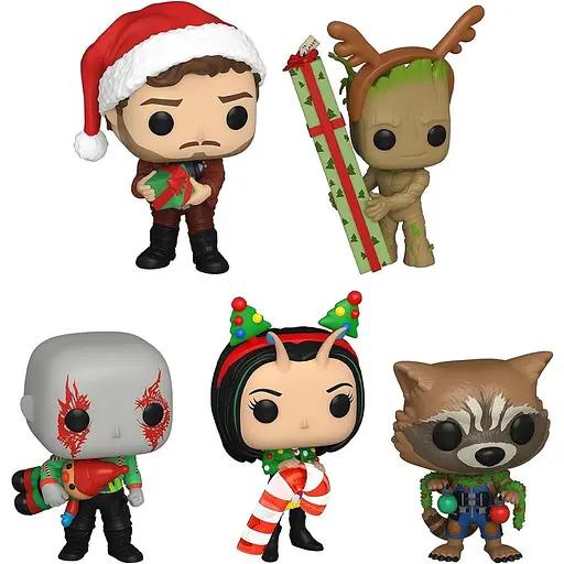 Набір фігурок Funko Pop Фанко Поп Marvel Holiday: Guardians of The Galaxy 5 Pack Стражі Галлактики M HGG 5 - фото 1