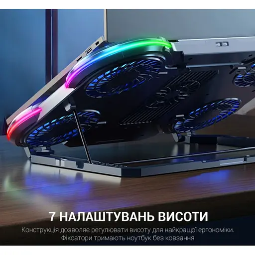 Охолоджувальна підставка для ноутбука до 18 дюймів GamePro GPCP-770 6xfans - фото 9