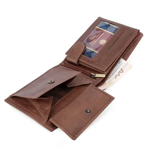 Кошелек мужской кожаный Peterson N992-BE-MOUN светло-коричневый Mountain Adventure - фото 7