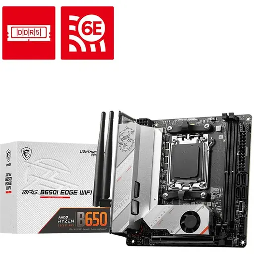 Материнська плата MSI MPG B650I EDGE WIFI sAM5 B650 2xDDR5 M.2 HDMI WiFi BT mITX - фото 6