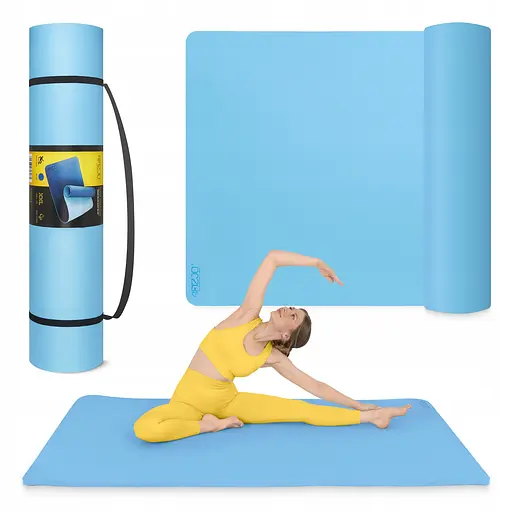 Коврик (мат) спортивный 4FIZJO TPE Gigant 200 x 125 x 2 см для йоги и фитнеса Sky Blue (P-5907739318985) - фото 1