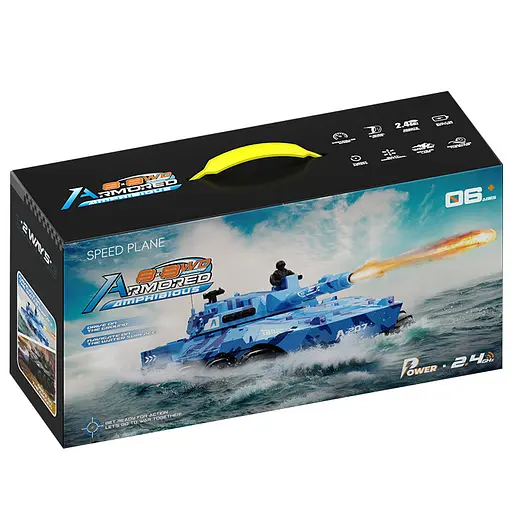 Бронетранспортер-амфібія на радіокеруванні SCHE Y1802 Blue - фото 3