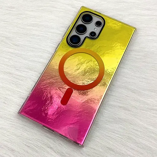 Чехол Epik TPU Shiny Mountain (MagFit) для Samsung Galaxy S24 Ultra Yellow / Pink - фото 4