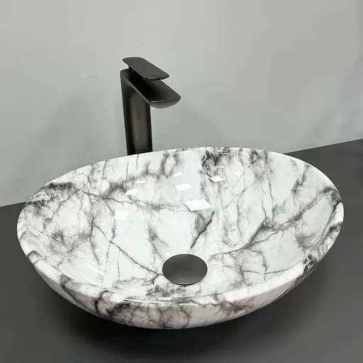 Умивальник VBI Parma statuario gray veins накладний VBI-011010, Мармур - фото 1