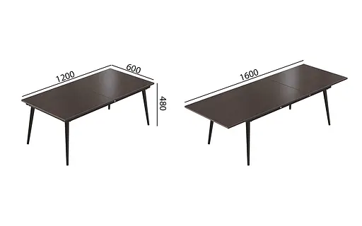 Стіл журнальний трансформер Dandi Small Ferrum-decor 45x120(160)x60 Чорний метал ДСП Венге Магія 16 мм (FRD-106787) - фото 8