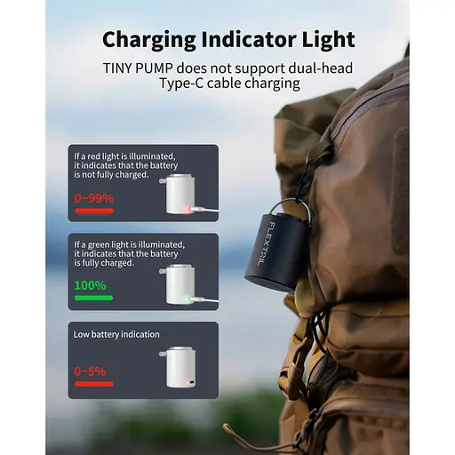 Насос кемпінговий Flextail Tiny Pump, чорний - фото 7