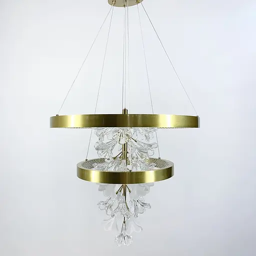 Подвесной светильник Jasmine на два золотых кольца Line.F Диаметр 60+40 - фото 8