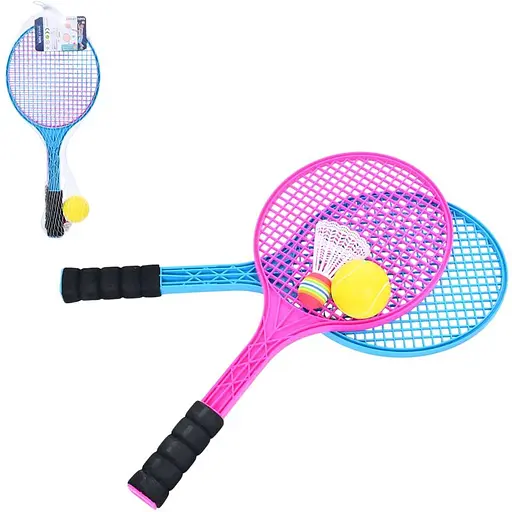 Набір пластикових тенісних ракеток MR1162, 2 шт., воланчик, м’ячик
