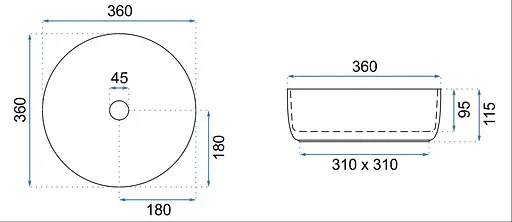 Умивальник Rea Sami rose brushed gold white накладний REA-U3303, Золотий - фото 5