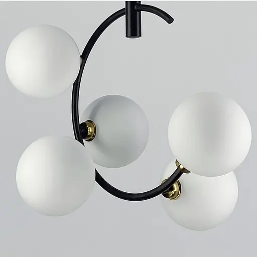 Світильник в корпусі чорного кольору на 5 мініатюрних білих плафонів Line.F H 07/5 - фото 4