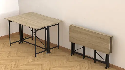 Стіл-книжка трансформер Оріон 3 Ferrum-decor 750x1150x880 Чорний метал ДСП Дуб Сонома 16 мм (FRD-105084) - фото 7