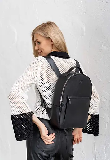 Кожаный рюкзак Groove M черный - фото 5