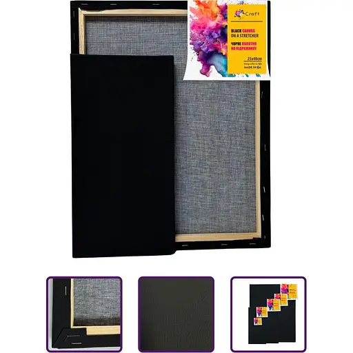 Холст на підрамнику ArtCraft 40х25 см чорний (13028) - фото 2