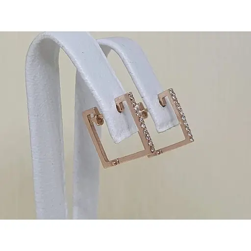 Золоті сережки Платон з фіанітами. 1С152/01Б - фото 5