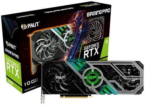 Видеокарта GeForce RTX 3080 10GB Palit GamingPro (NED3080019IA-132AA) Б/У