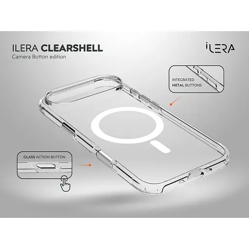 Чохол iLera ClearShell Camera Button with MagSafe для Apple iPhone Air Transparent ILHsCLCaB17Air (150427) - фото 4