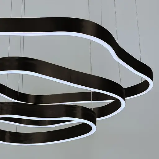 Необычная и эффектная черная люстра на 3 яруса 85+64+40 см | Ст. PCL006-800*600*400 BK | Line F - фото 2