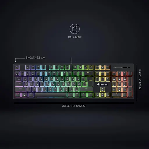 Клавіатура GamePro MK85R Red Switch RGB USB Black (MK85R) - фото 6