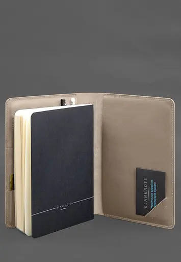 Шкіряний блокнот А5 (софт-бук) 9.4 світло-бежевий - фото 8