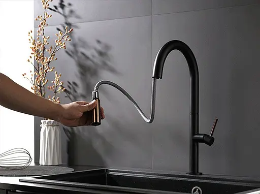 Смеситель для кухни Rea Apollo black/rose gold REA-B9600 Черный - фото 4