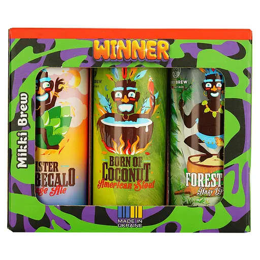 Набір пива Mikki Brew Winner, 4,9-8,5%, 1,98 л (6 шт. по 0,33 л) - фото 4