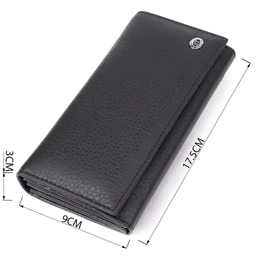 Вертикальный женский кошелек из натуральной кожи ST Leather 17.5х9х3 см acs0029690 - фото 3