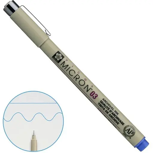 Линер Pigma Micron (0.3) 0.35 мм Синий Sakura - фото 1