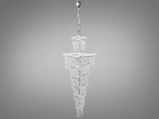 Вражаюча, сучасна каскадна кришталева люстра на 33 лампи, хром - фото 1