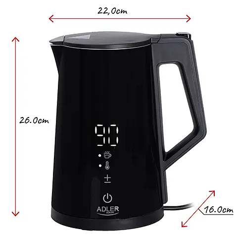 Электрочайник с LED регулятором температуры 1.7л Adler AD 1345 - фото 2