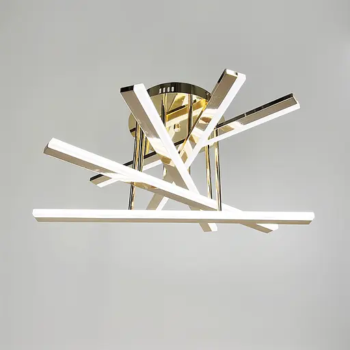 Стельова золота люстра на 5 ярусів світлових палок 60х30 см | Арт. F 607-600 GD | Line F - фото 2