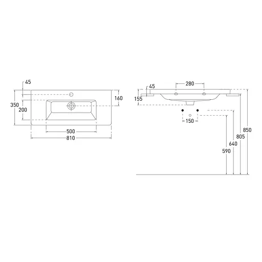 Тумба з умивальником Volle Aiva 80 см 15-68-80 Білий - фото 3