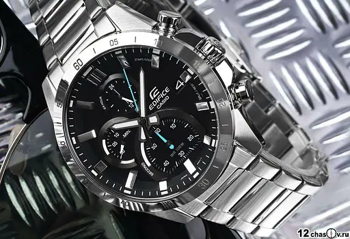 Стильні чоловічі сталеві наручний годинник Casio оригінал Японія Edifice EFR-571D-1AVUEF зі сталевим браслетом - фото 2