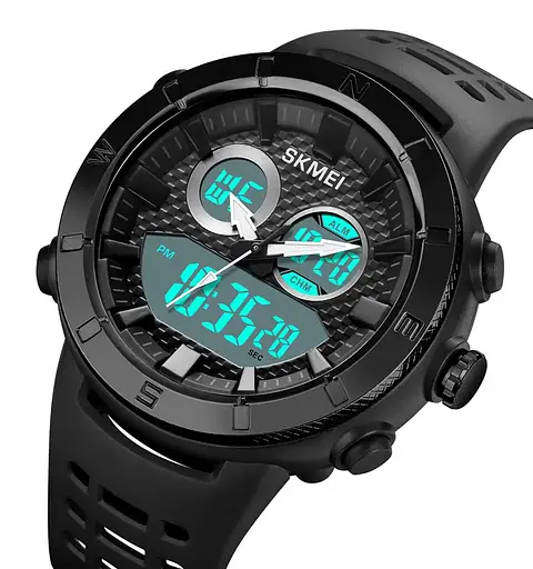 Часы мужские наручные спортивные Skmei 2014 (Черный с белым) - фото 4
