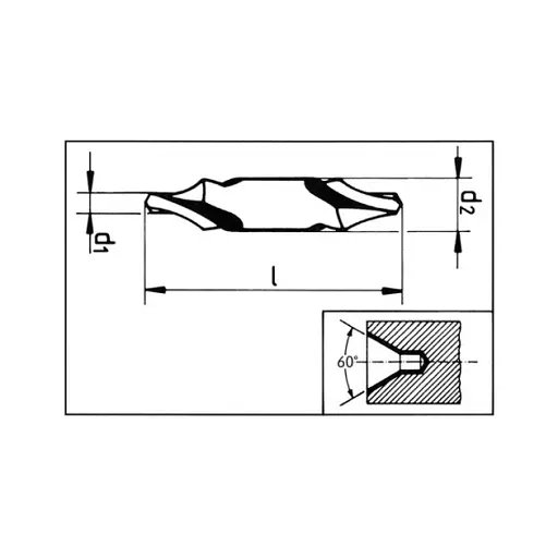 Сверло центровочное Wurth DIN333 D2.5мм FORM A (арт. 0636125) - фото 2