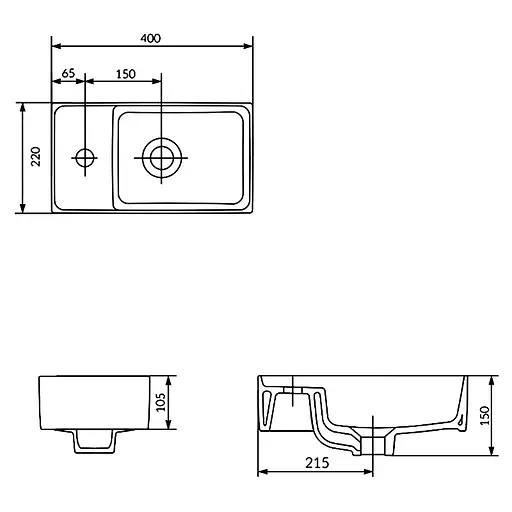 Умивальник меблевий Cersanit Como 40 см K32-001, Білий - фото 4