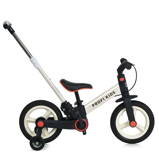 Велосипед-трансформер детский MB 1021-2 1021-2 2 в 1 Prof1 Kids 12 со съемными колесами черно-бежевый - фото 2