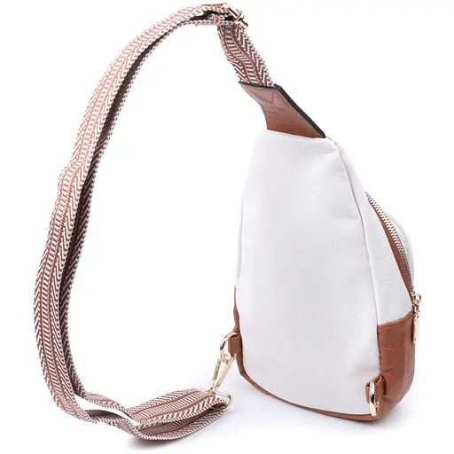 Женская сумка Vintage через плечо из экокожи с акцентом на текстильную лямку 15х25х5 см sum0026967 - фото 2