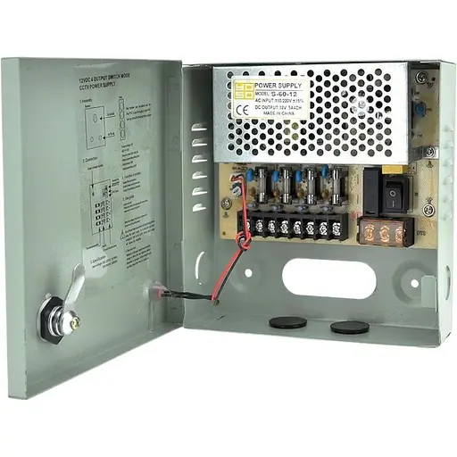 Импульсный блок питания Voltronic 12V-5A/4CH в боксе с замком перфорированный, 4-х канальный, Q30 - фото 1