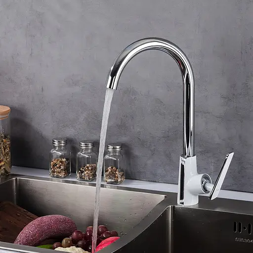 Змішувач для кухні Frap F4058 білий/хром - фото 2