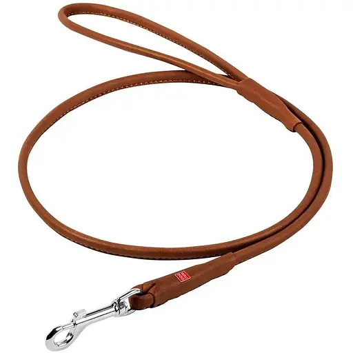 Повідець для собак Waudog Soft шкіряний, круглий, коричневий