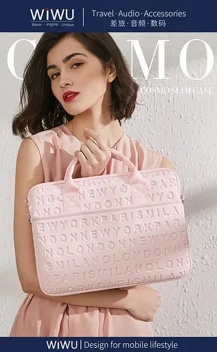 Сумка для ноутбука Wiwu Cosmo Laptop Slim Bag 13.3 розовый - фото 5