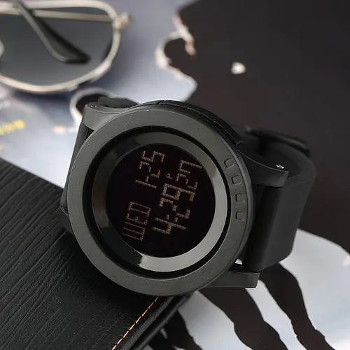 Наручний годинник Skmei 1193 з підсвічуванням Чорний - фото 5